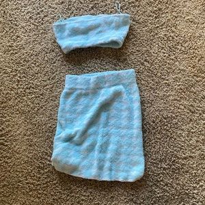 Blue houndstooth two piece set